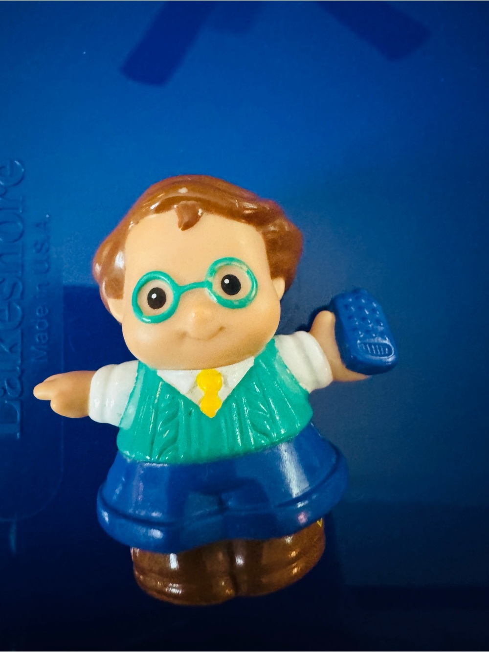 Kids Teal & Blue Toy Figure with Yellow Tie - Playtime Character